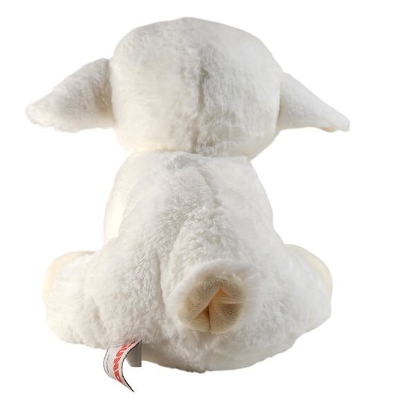 White Lamb Plush Stuffed Animal Soft Fleece 10" Laying Cuddly Toy Gund - Picture 4 of 16